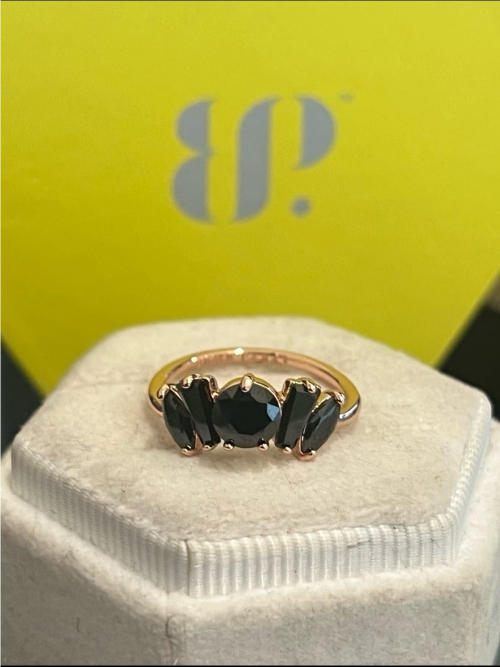 Bomb party Blissful Blessings RBP 6658 size 6 NWT black onyx cubic zirconia